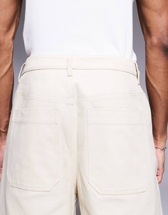 ASOS DESIGN längre shorts i ecru - Image 4