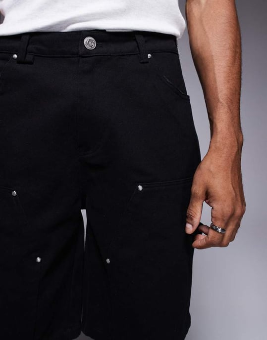 Couture Club denim snickarshorts i svart - Image 4