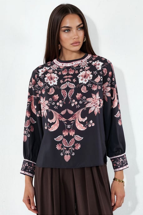 Bloemengeborduurde Crêpe Blouse - Image 3