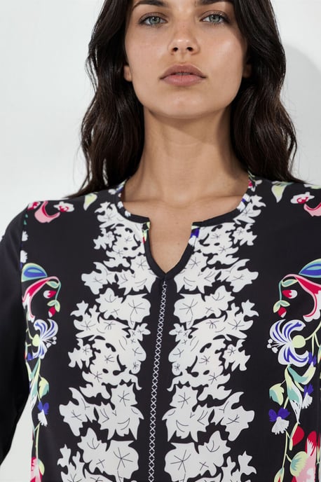 Bloemige V-hals Crêpe Blouse - Image 5