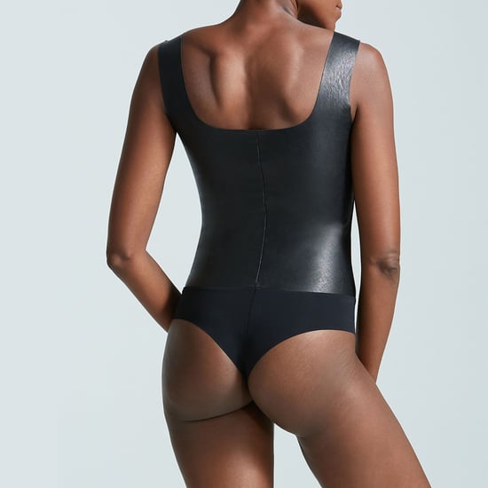 Faux leather square neck bodysuit - Image 2