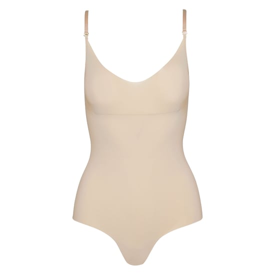 Classic control bodysuit thong in beige - Image 3