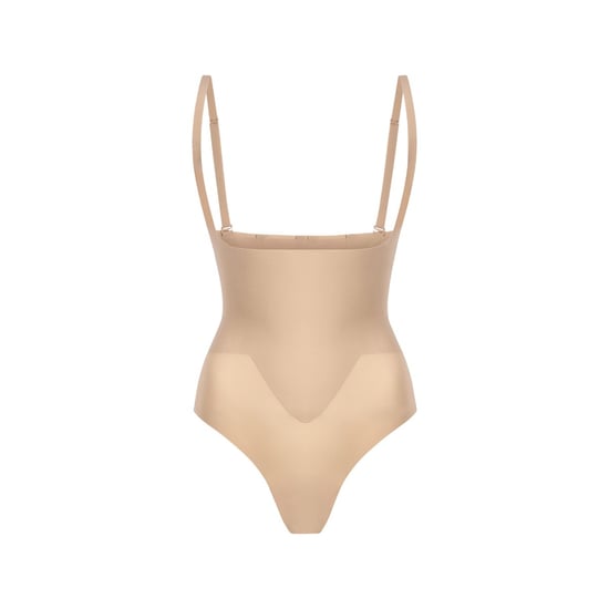 Zone smoothing open bust four-way stretch bodysuit in nude - Image 3