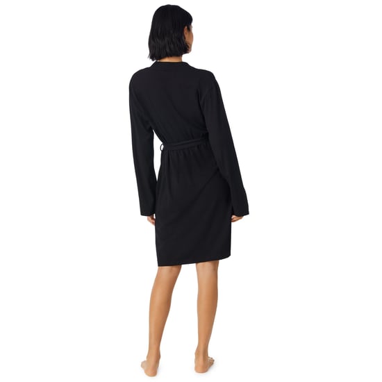 DKNY Cotton Logo Short Robe, Black - Image 2