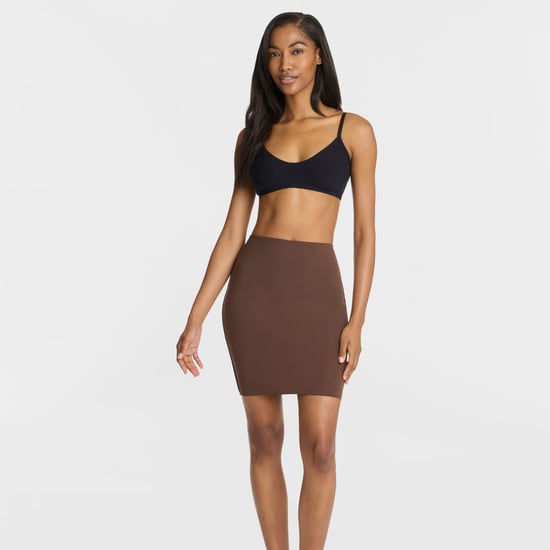 Half slip with control short in mocha - Image 1