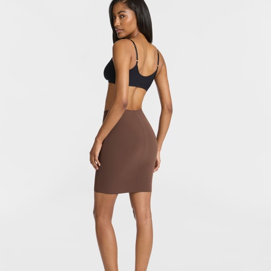 Half slip with control short in mocha - Image 2