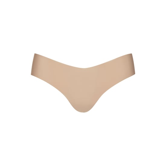 Invisible rib one size thong in beige - Image 4