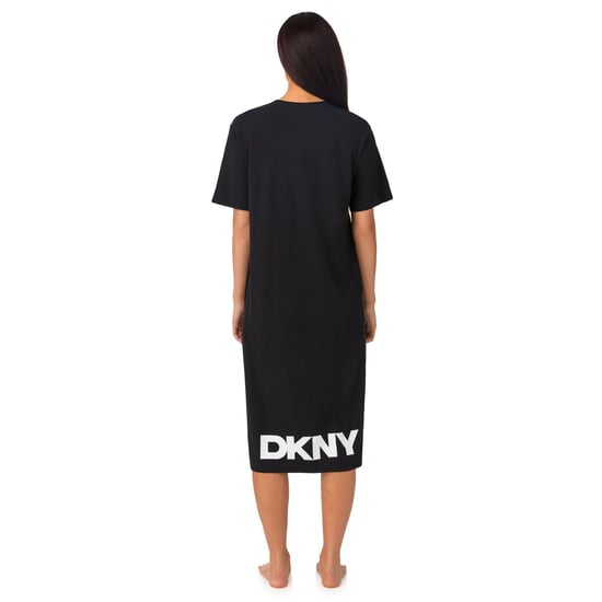 DKNY MUST HAVE BASIC MIDI SLEEPSHIRT IN BLACK - Image 2