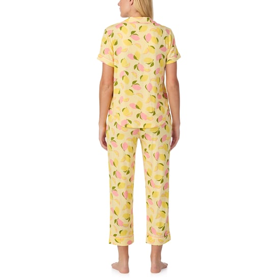 KS new york short sleeve cropped pj set in lemon party - Image 2
