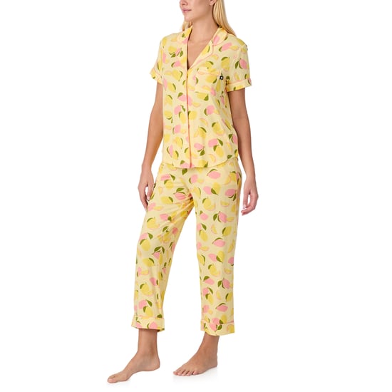 KS new york short sleeve cropped pj set in lemon party - Image 3