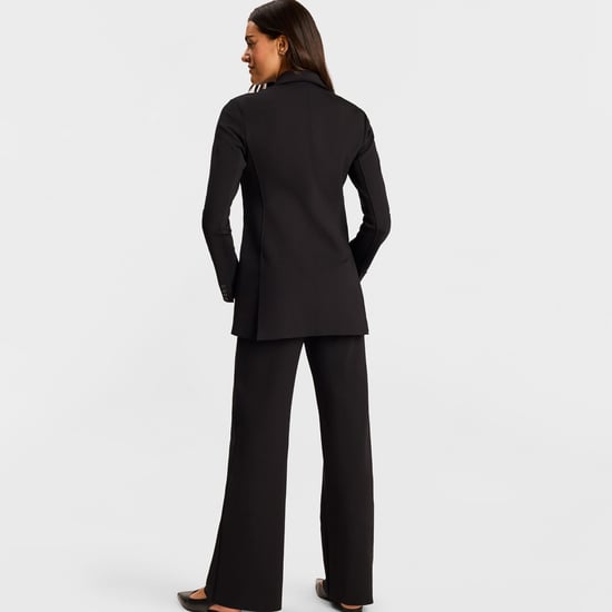 Neoprene double breasted ceo blazer in black - Image 2