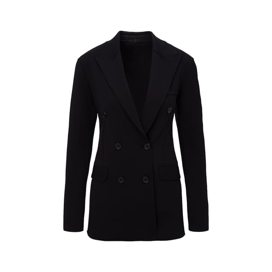 Neoprene double breasted ceo blazer in black - Image 3