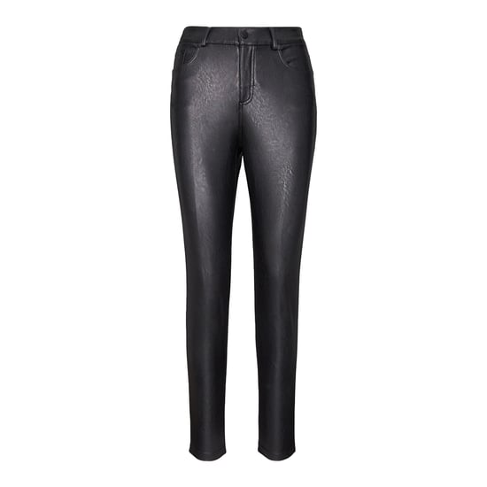 Faux leather five pocket pant in black - Image 3