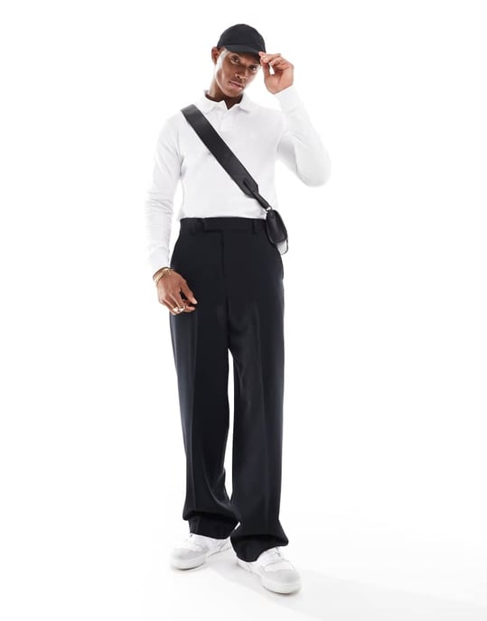 BOSS Orange Passerby long sleeve polo in white - Image 2
