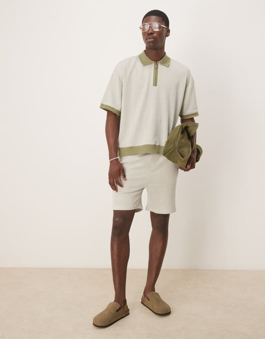 ASOS DESIGN avslappnad polo i texturerad rand - Image 3