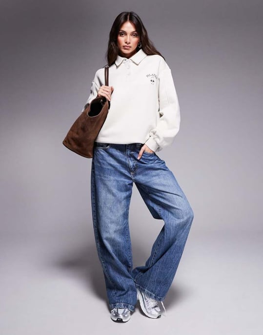 The Couture Club pilates och pinot knäpp polo jumper i off-white - Image 4