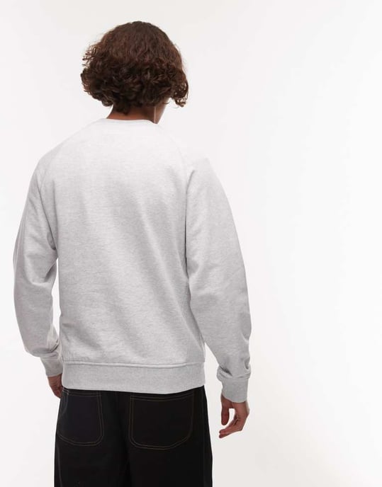 Parlez varsity frotté-logotyp crew neck sweatshirt i grått - Image 3