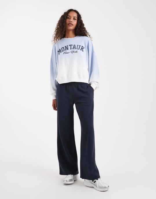 Hollister crewneck sweatshirt med frontgrafik i blå ombre - Image 2
