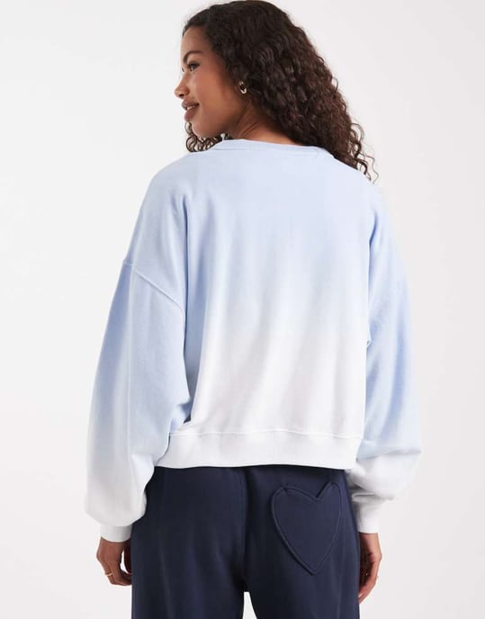 Hollister crewneck sweatshirt med frontgrafik i blå ombre - Image 4