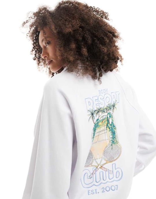Cotton On lätt fleece-set i vitt - Image 1