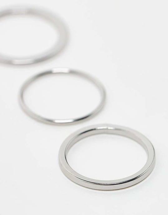 Veckodagsringar 3-pack i silver - Image 2