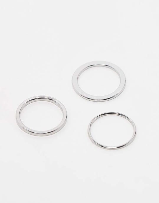 Veckodagsringar 3-pack i silver - Image 3