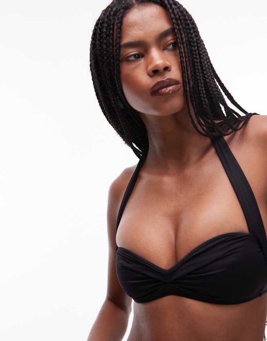 Frankies Bikinis X Bella Hadid halterneck bikini top in black - Image 3