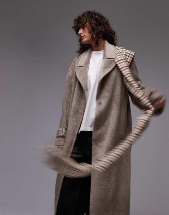 Topshop chuck on coat in taupe - Image 2