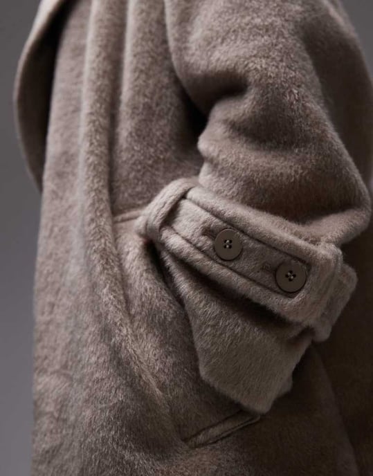 Topshop chuck on coat in taupe - Image 3