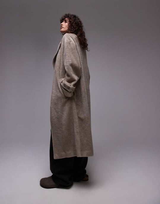 Topshop chuck on coat in taupe - Image 4