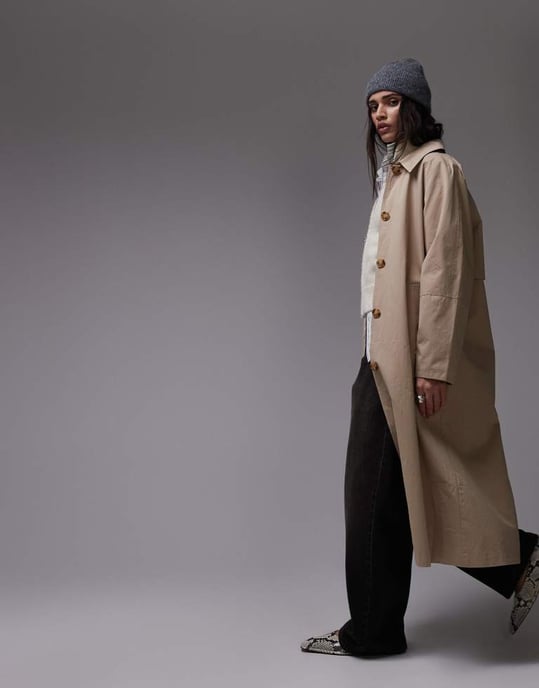 Topshop 90-tals trench coat i sten - Image 4