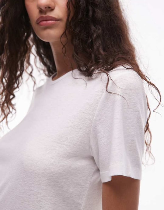 ARKET linneblandning avslappnad t-shirt i vit - Image 2