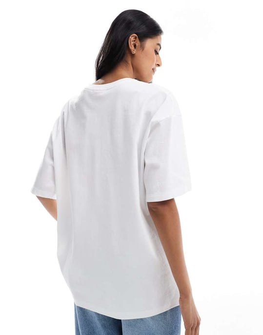 JJXX oversized t-shirt med kobenhavntryck i vitt - Image 3