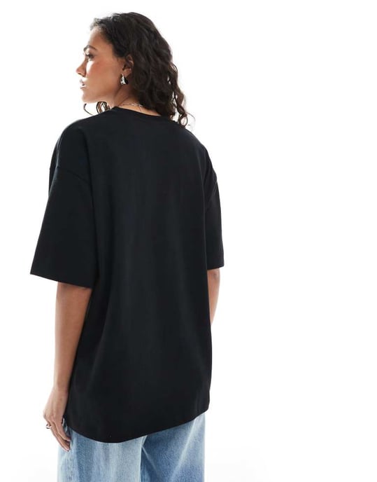 JJXX oversized t-shirt med Köpenhamn tryck i svart - Image 4