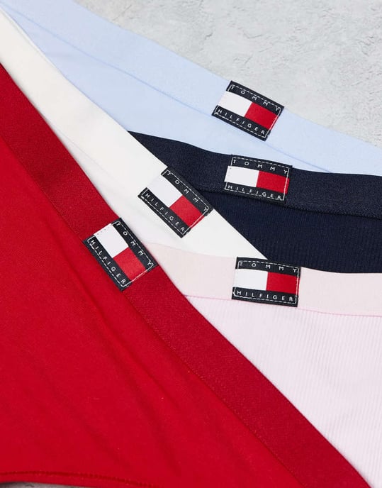 Tommy Hilfiger 5-pack flaggstringtrosor i vit/röd/rosa/blå/marinblå - Image 3
