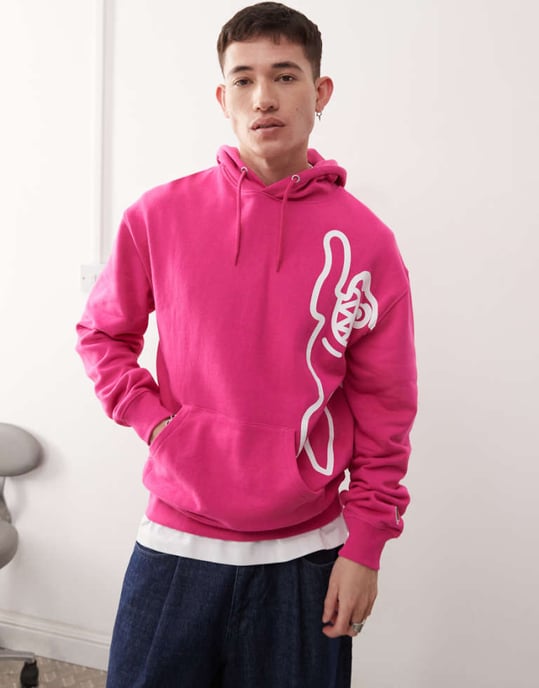 ICECREAM löpande hund sweatshirt med huva i rosa - Image 1
