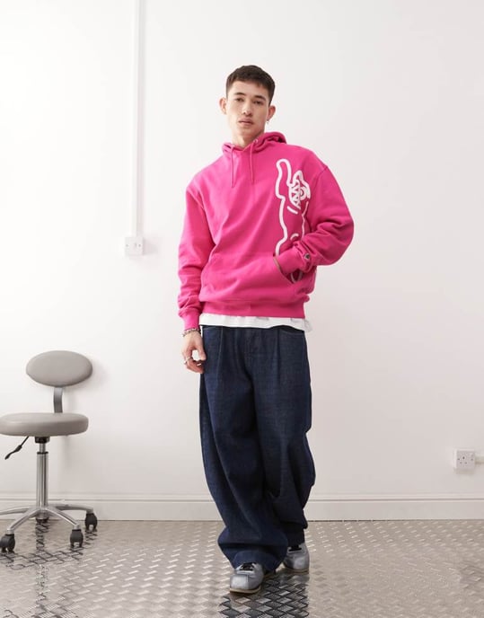 ICECREAM löpande hund sweatshirt med huva i rosa - Image 2
