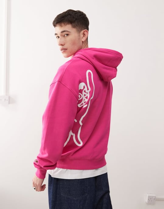 ICECREAM löpande hund sweatshirt med huva i rosa - Image 3