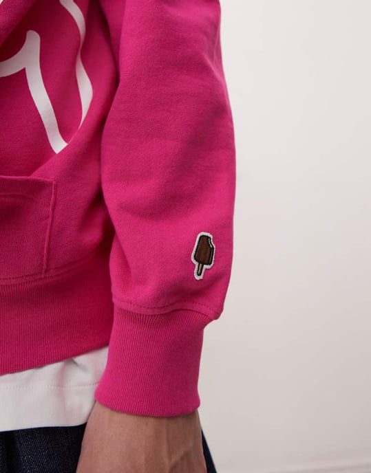 ICECREAM löpande hund sweatshirt med huva i rosa - Image 4