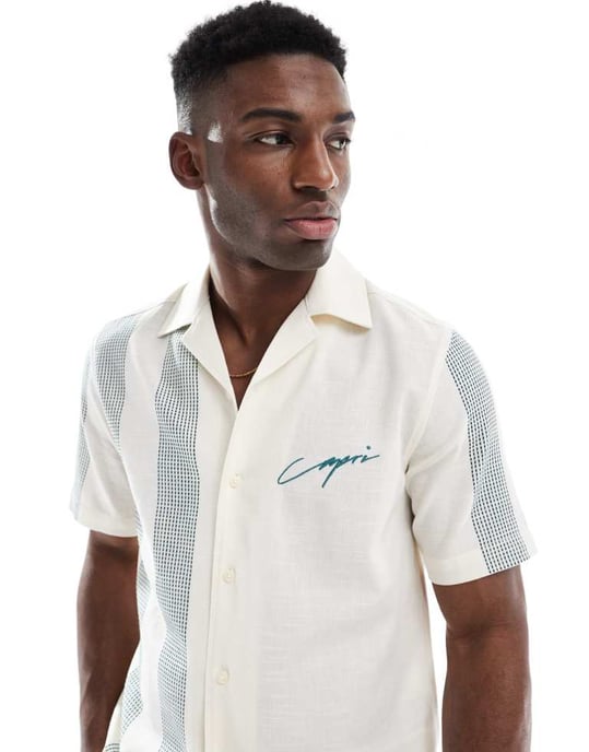ONLY & SONS broderad skjorta i vitt - Image 4