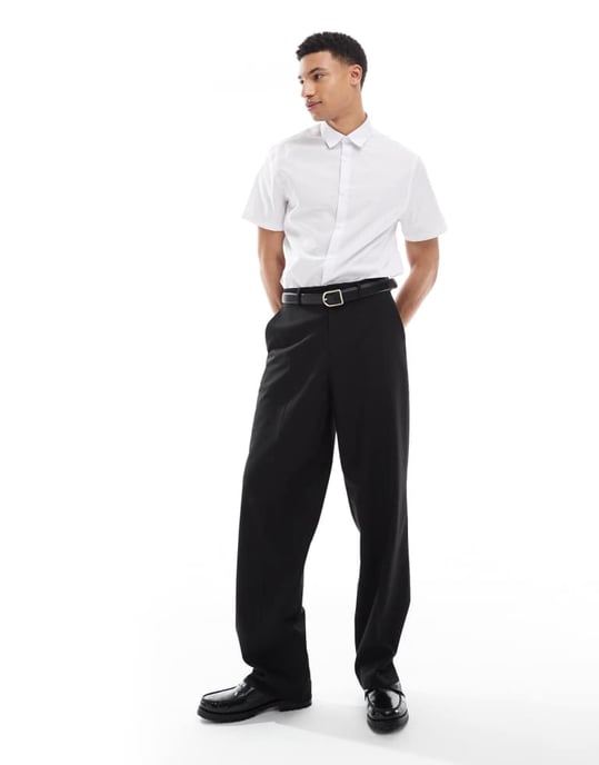 ASOS DESIGN formell lättstruken regular skjorta i vitt - Image 4