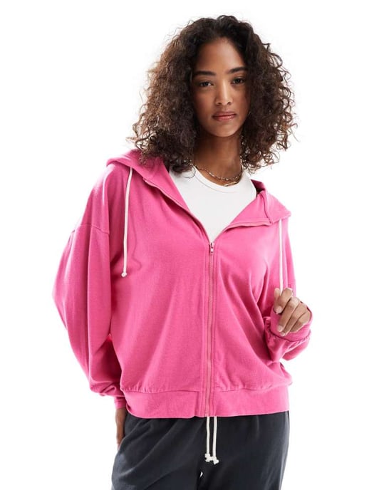Cotton On lättvikts supermjuka hoodie i hallonsorbé - Image 2