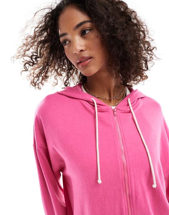 Cotton On lättvikts supermjuka hoodie i hallonsorbé - Image 3