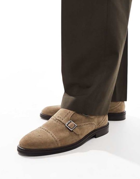 ASOS DESIGN munkskor i stenmocka - Image 1