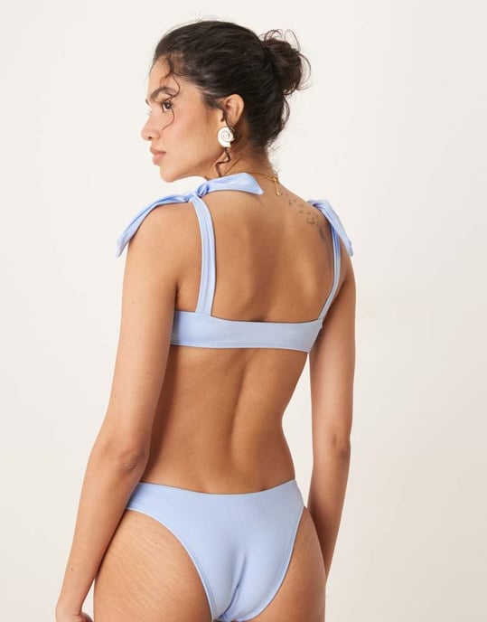 Free Society high leg bikini bottom in sky blue - Image 4