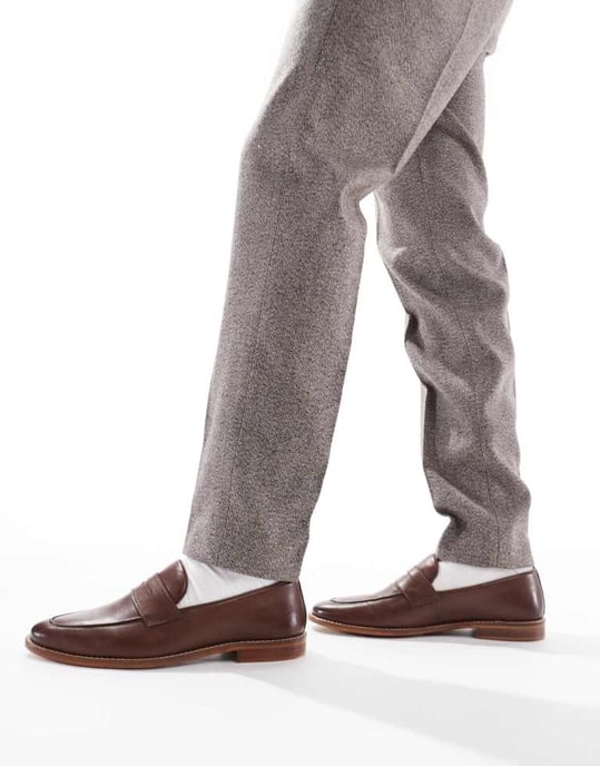 Schuh Rune loafers i brunt läder - Image 3