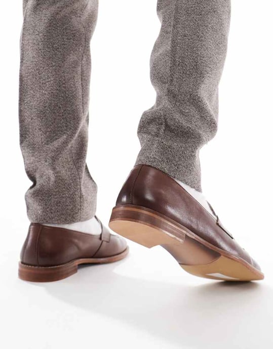 Schuh Rune loafers i brunt läder - Image 4