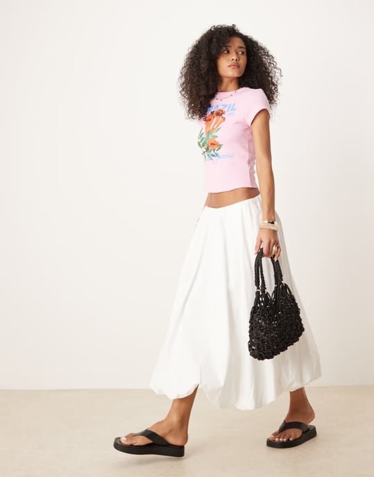 ASOS DESIGN våfflad baby t-shirt med Brasilien-grafik i rosa - Image 3