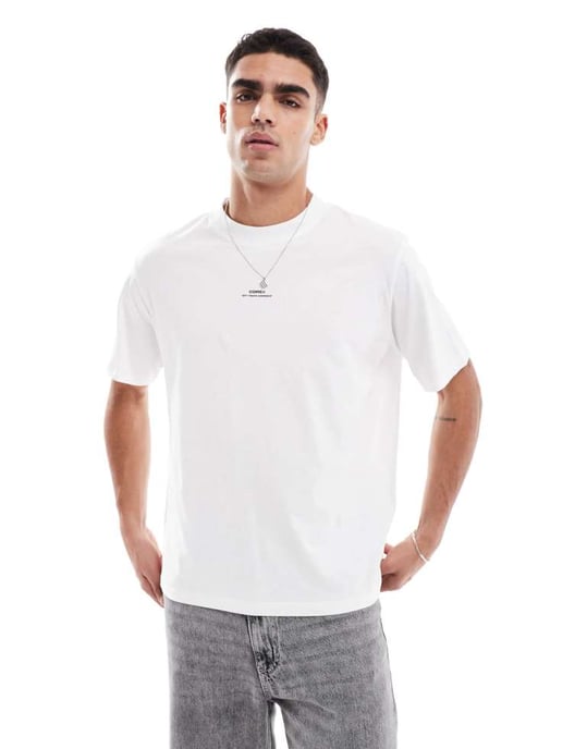 Jack & Jones oversized t-shirt med ryggtryck i vitt - Image 2