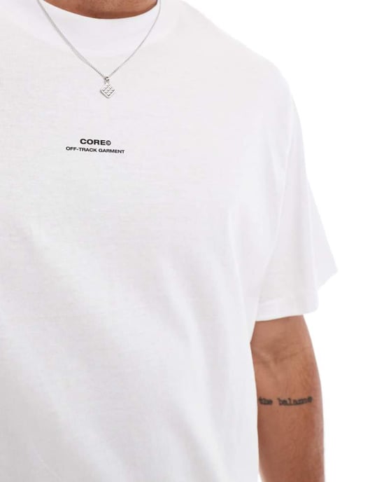 Jack & Jones oversized t-shirt med ryggtryck i vitt - Image 3